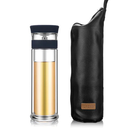 Green Pearl Double Layer Glass Tea Infuser Cup