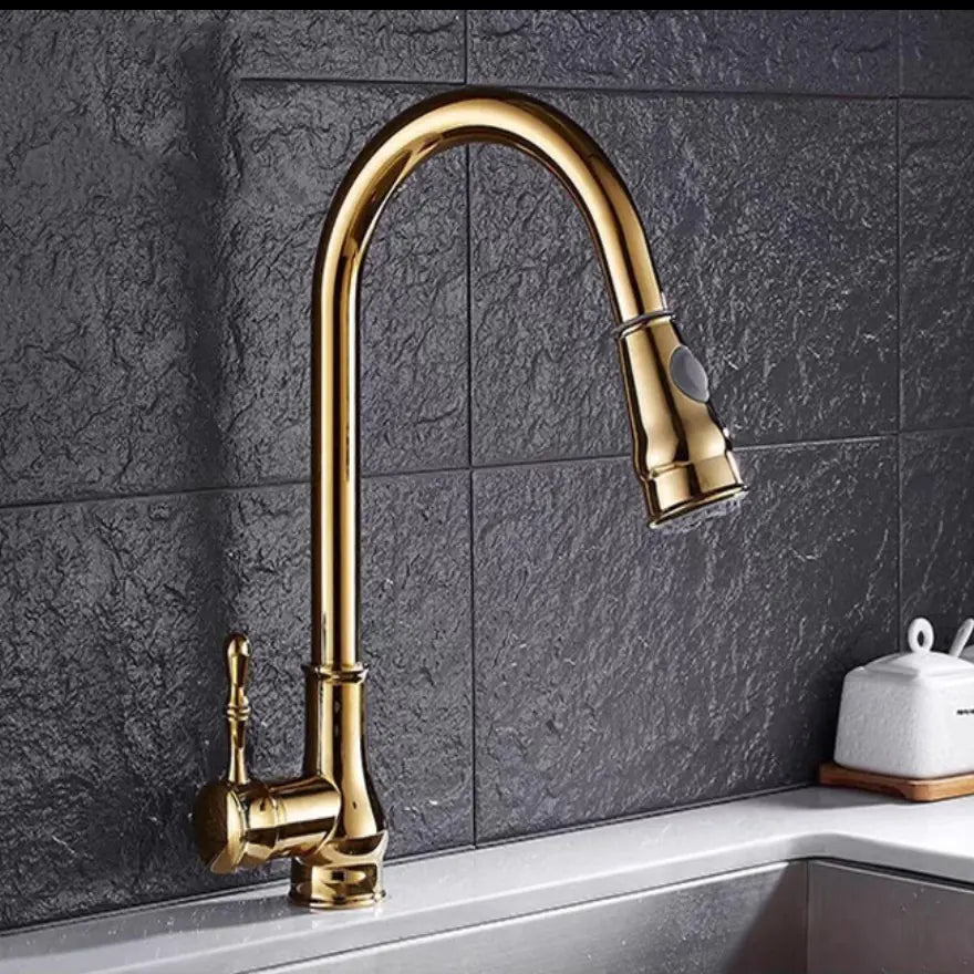 Copper Pull-Down Antique Kitchen Sink Faucet