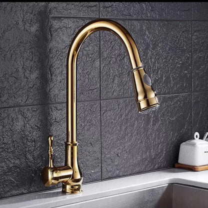 Copper Pull-Down Antique Kitchen Sink Faucet