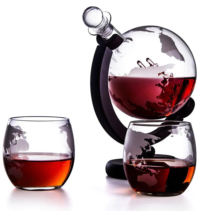Earth Globe Glass Wine Decanter