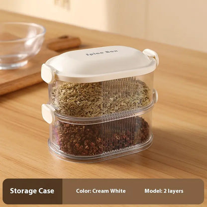 Spice Storage Box Kitchen Jar Sealed