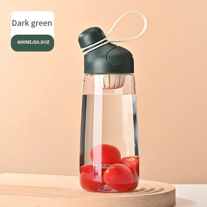 Portable 600ml Plastic Water Bottle with Tea Strainer