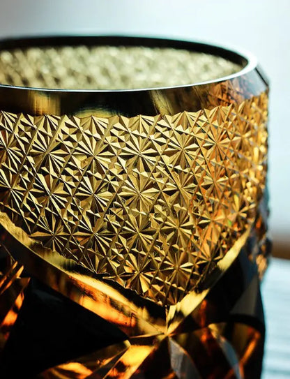 Hand Carved Crystal Whiskey Glass