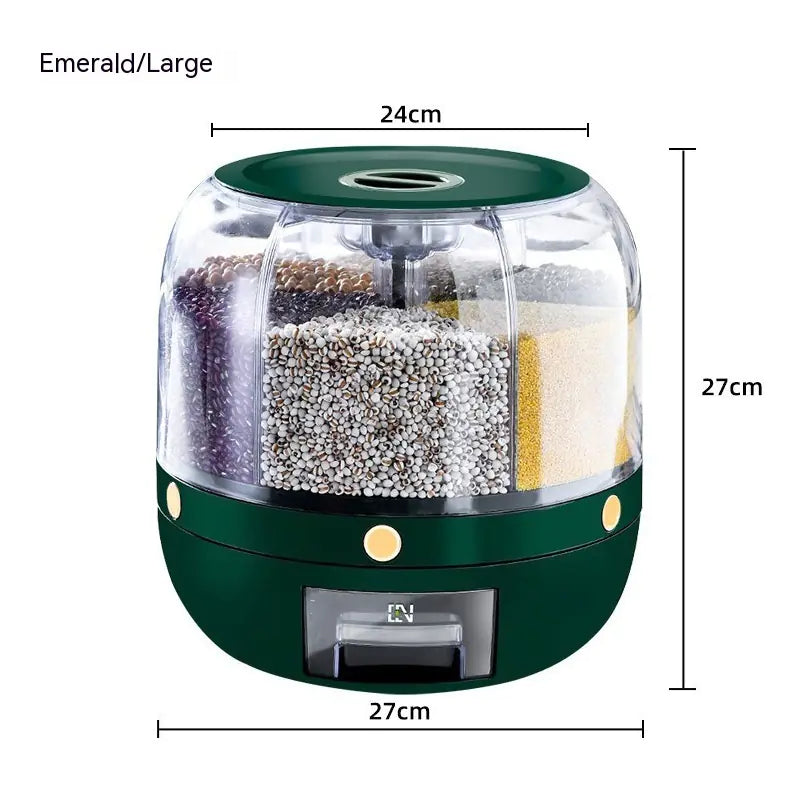 Rotating Separated Sealed Cereal Storage Container