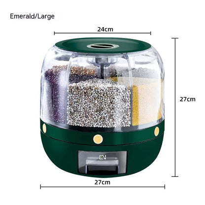 Rotating Separated Sealed Cereal Storage Container