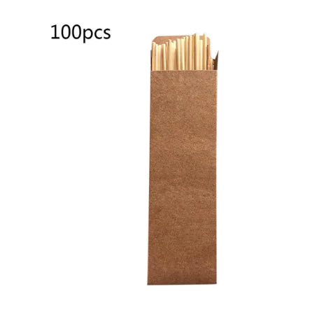100pcs Eco-Friendly Wheat Straws - Biodegradable