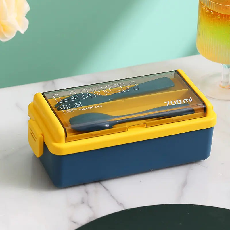 Microwavable Double Layer Plastic Lunch Box Set