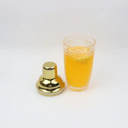 400ML Golden Glass Cocktail Shaker with Stainless Lid