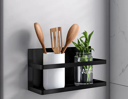 Magnetic Suction Shelf for Kitchen Storage and Seasoning