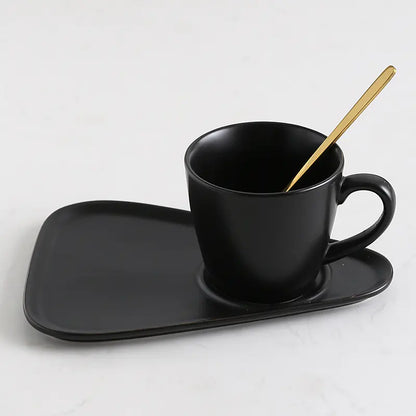 Matte Ceramic Coffee Cup and Saucer Set for Tea