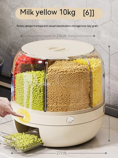 Rotating Separated Sealed Cereal Storage Container
