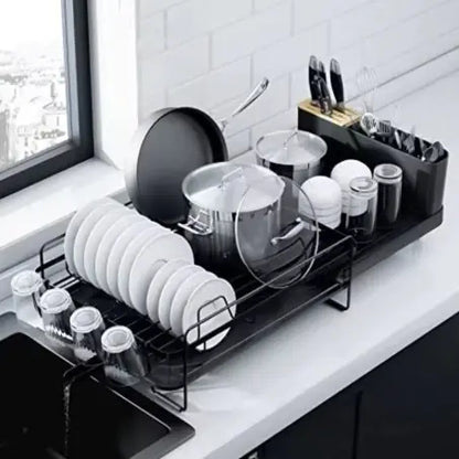 Retractable Kitchen Dish Cutlery & Cup Draining Rack