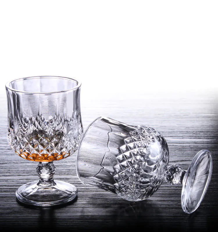 Vintage Thick Crystal Glass Wine and Champagne Cup Set