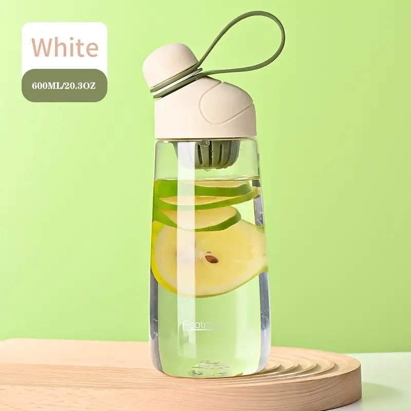 Portable 600ml Plastic Water Bottle with Tea Strainer