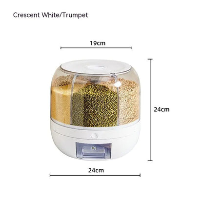 Rotating Separated Sealed Cereal Storage Container