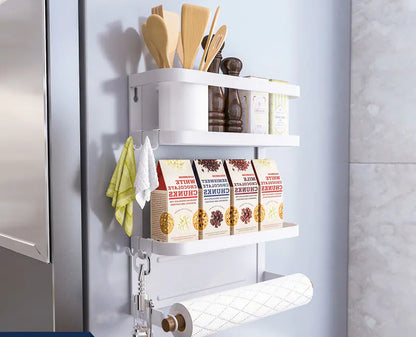 Magnetic Suction Shelf for Kitchen Storage and Seasoning