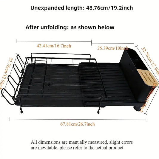 Retractable Kitchen Dish Cutlery & Cup Draining Rack